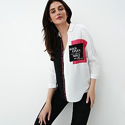 Mohito - Cămașă cu conținut ridicat de viscoză - Roz-All > shirts > overprint