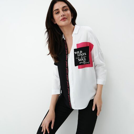 Mohito - Cămașă cu conținut ridicat de viscoză - Roz-All > shirts > overprint