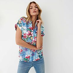 Mohito - Cămașă cu imprimeu floral - Alb-All > shirts > overprint