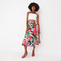 Mohito - Fustă cu model floral - Alb-All > skirts