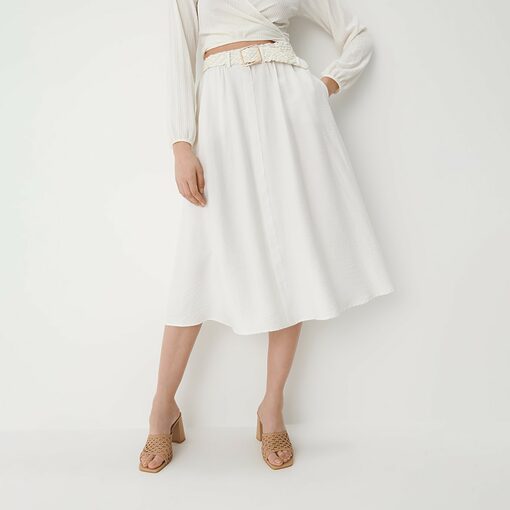 Mohito - Fustă midi cu viscoză - Ivory-All > skirts