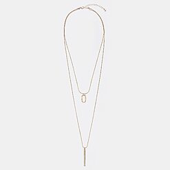 Mohito - Lănțișor dublu cu pandantive - Auriu-Accessories > jewellery > necklaces