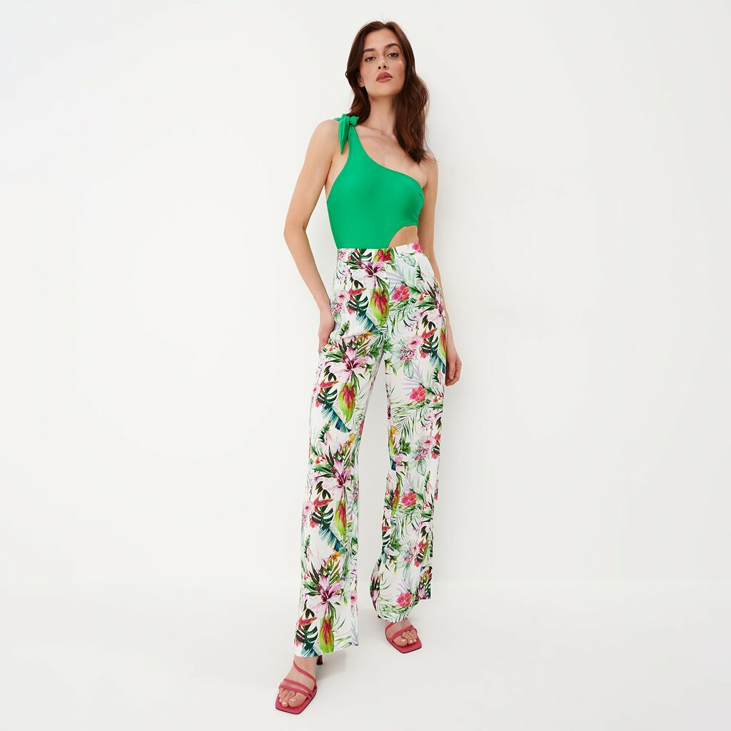 Mohito - Pantaloni cu imprimeu floral - Alb-All > trousers