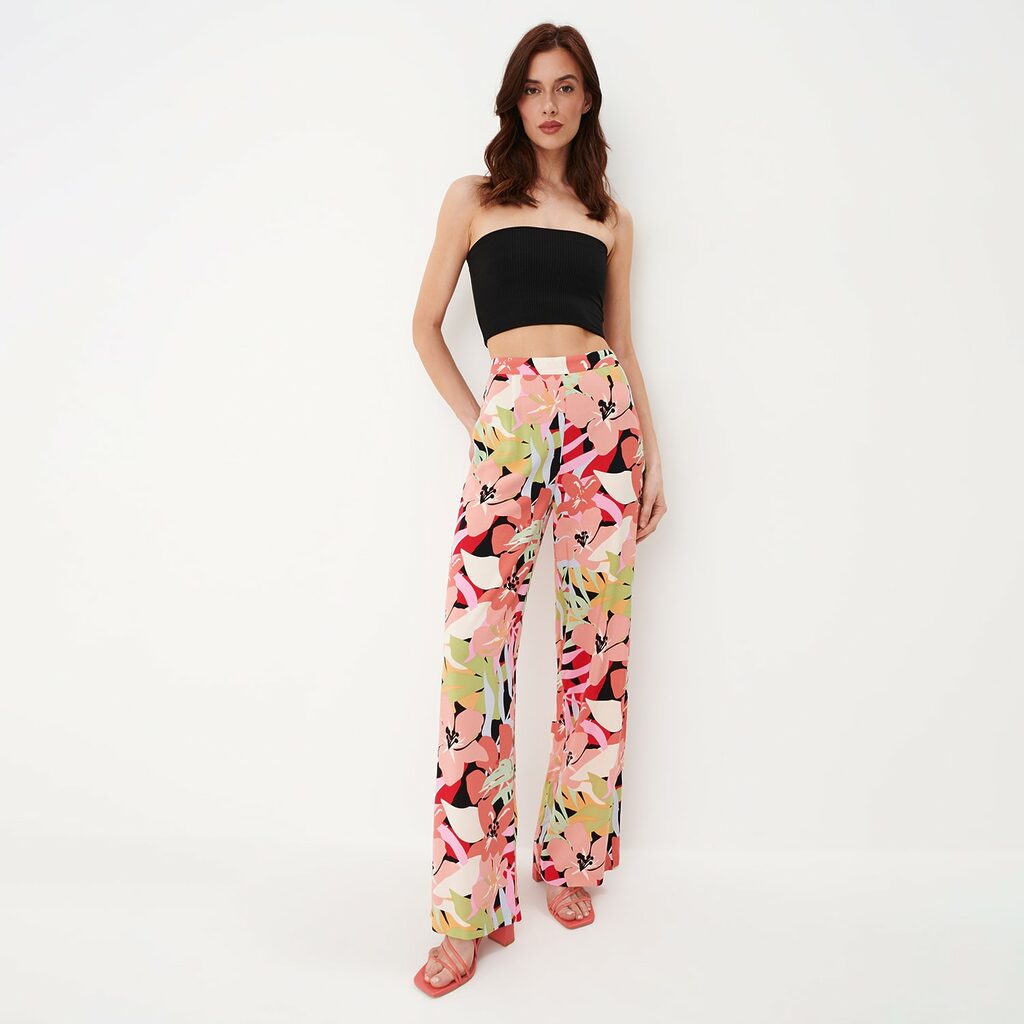 Mohito - Pantaloni cu imprimeu floral - Multicolor-All > trousers