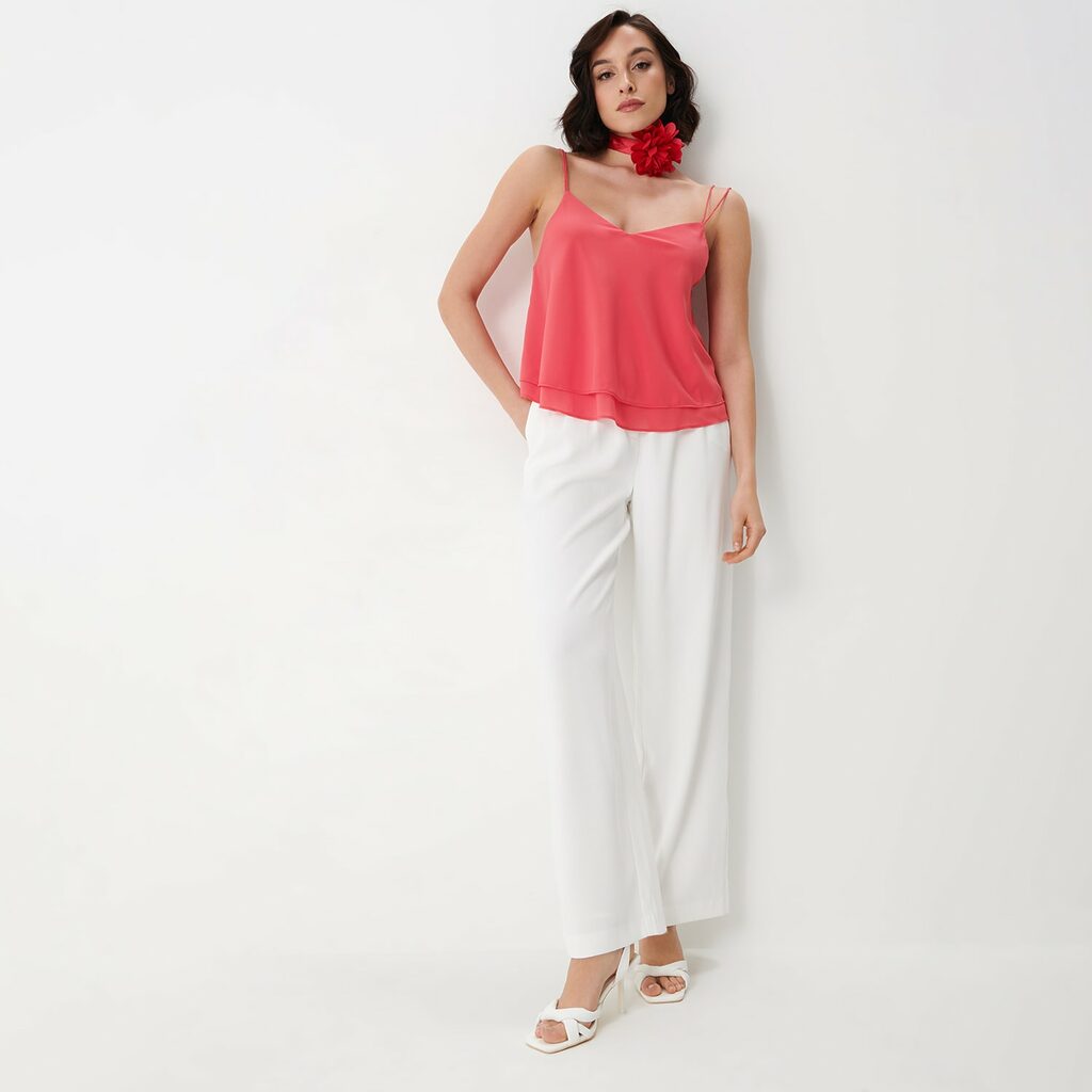 Mohito - Pantaloni eleganți cu crac larg - Ivory-All > trousers