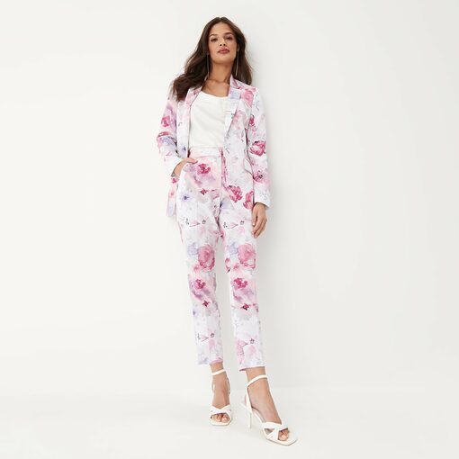Mohito - Pantaloni eleganți cu imprimeu floral - Roz-All > trousers