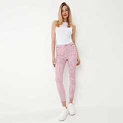 Mohito - Pantaloni în carouri - Roz-All > trousers