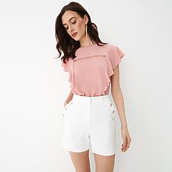 Mohito - Pantaloni scurți cu talie înaltă - Alb-All > shorts