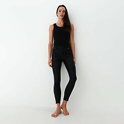 Mohito - Pantaloni skinny fit cu modele - Negru-All > trousers