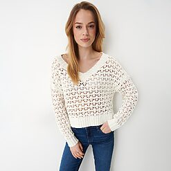 Mohito - Pulover ajurat - Ivory-All > sweaters