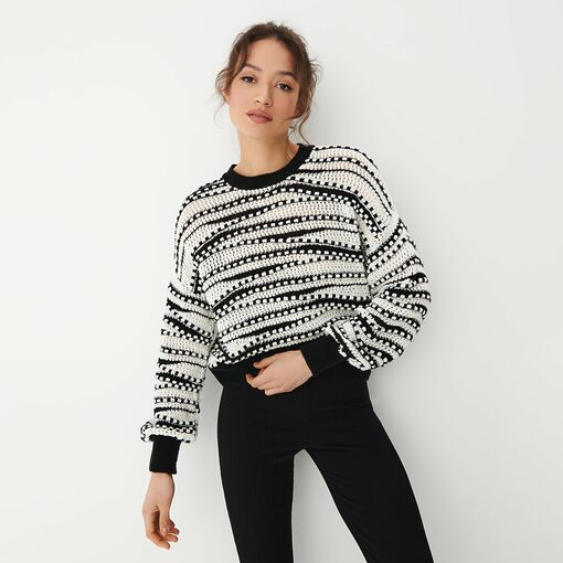 Mohito - Pulover alb-negru - Negru-All > sweaters