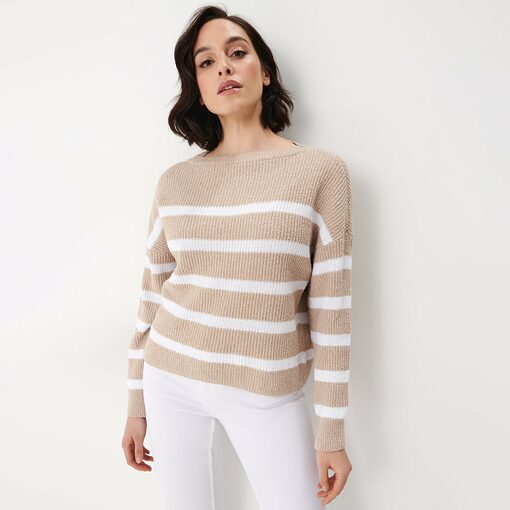 Mohito - Pulover clasic cu dungi - Bej-All > sweaters