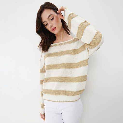 Mohito - Pulover cu dungi - Ivory-All > sweaters