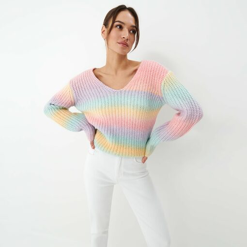 Mohito - Pulover cu dungi colorate - Multicolor-All > sweaters