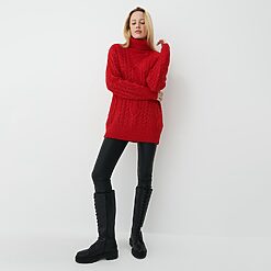 Mohito - Pulover cu guler rulat - Roșu-All > sweaters