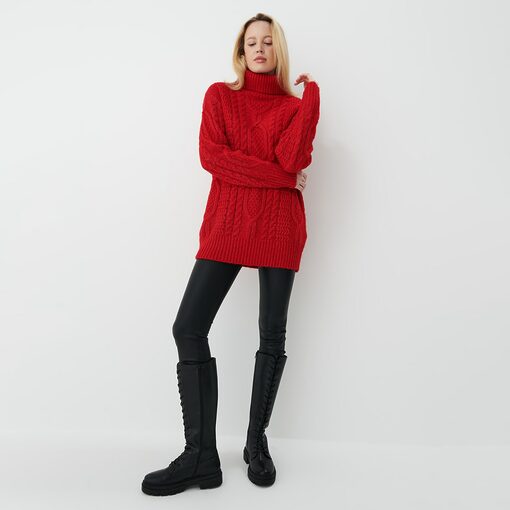 Mohito - Pulover cu guler rulat - Roșu-All > sweaters