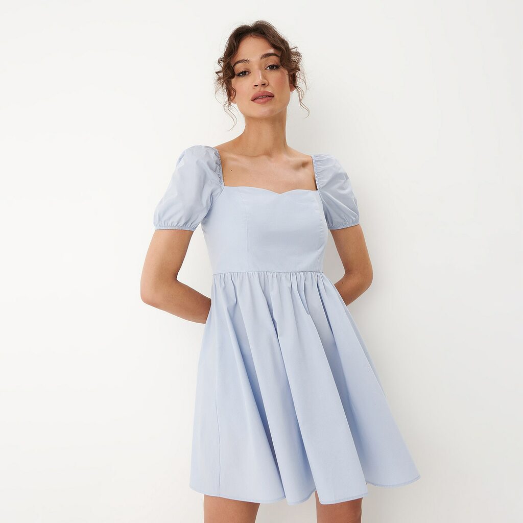 Mohito - Rochie cu mâneci bufante - Albastru-All > dresses