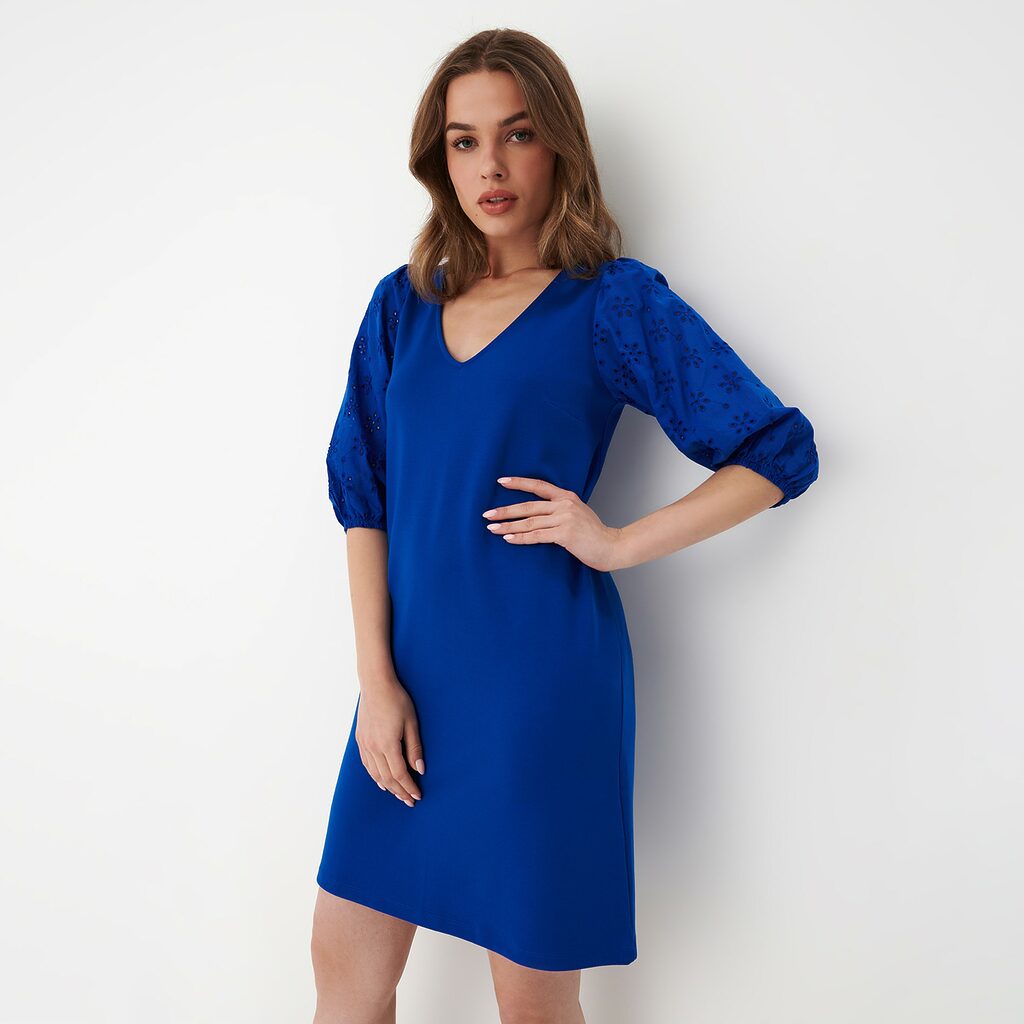 Mohito - Rochie cu mâneci bufante - Albastru-All > dresses