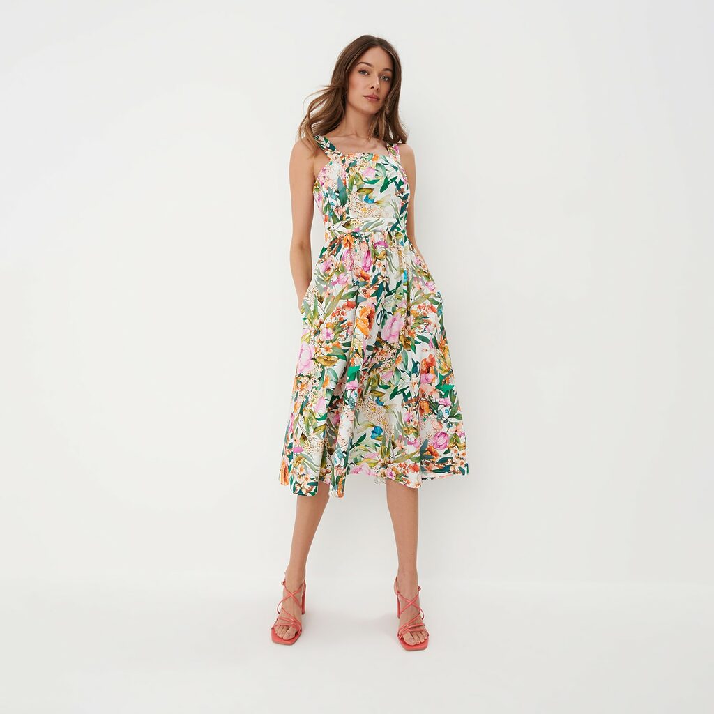 Mohito - Rochie cu model floral - Alb-All > dresses > floral dresses
