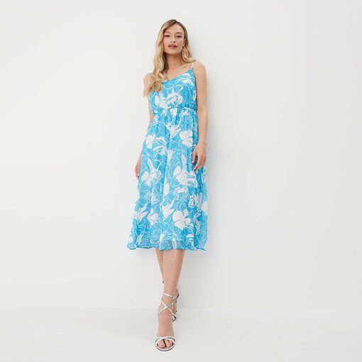 Mohito - Rochie cu model floral - Albastru-All > dresses > floral dresses