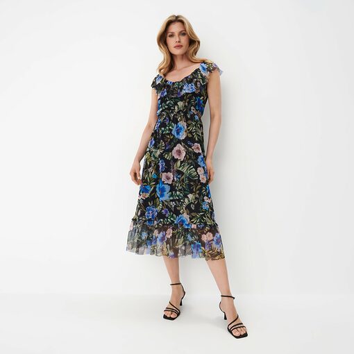 Mohito - Rochie cu model floral - Negru-All > dresses > floral dresses
