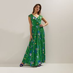 Mohito - Rochie maxi cu imprimeu floral - Verde-All > dresses > floral dresses