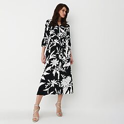 Mohito - Rochie midi cămașă cu imprimeu floral - Negru-All > dresses > floral dresses