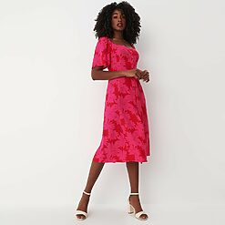 Mohito - Rochie midi cu model - Roșu-All > dresses