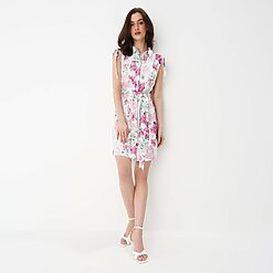 Mohito - Rochie mini cămașă cu imprimeu floral - Roz-All > dresses > floral dresses