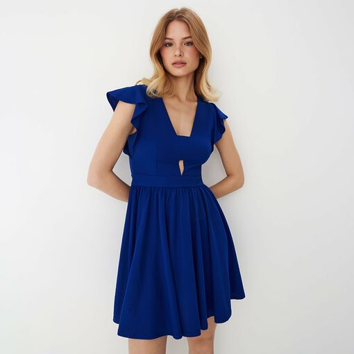 Mohito - Rochie mini cu mâneci scurte - Albastru-All > dresses > cocktail dresses