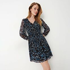 Mohito - Rochie mini cu model - Albastru-All > dresses > cocktail dresses