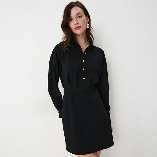 Mohito - Rochie mini tip cămașă - Negru-All > dresses > cocktail dresses