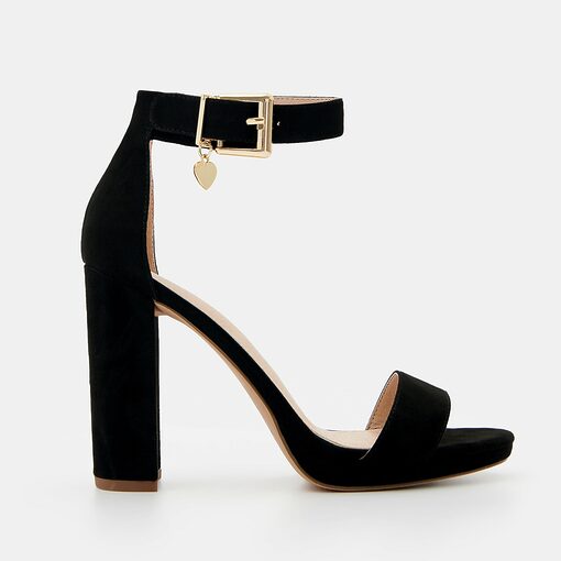 Mohito - Sandale negre cu toc - Negru-Accessories > shoes