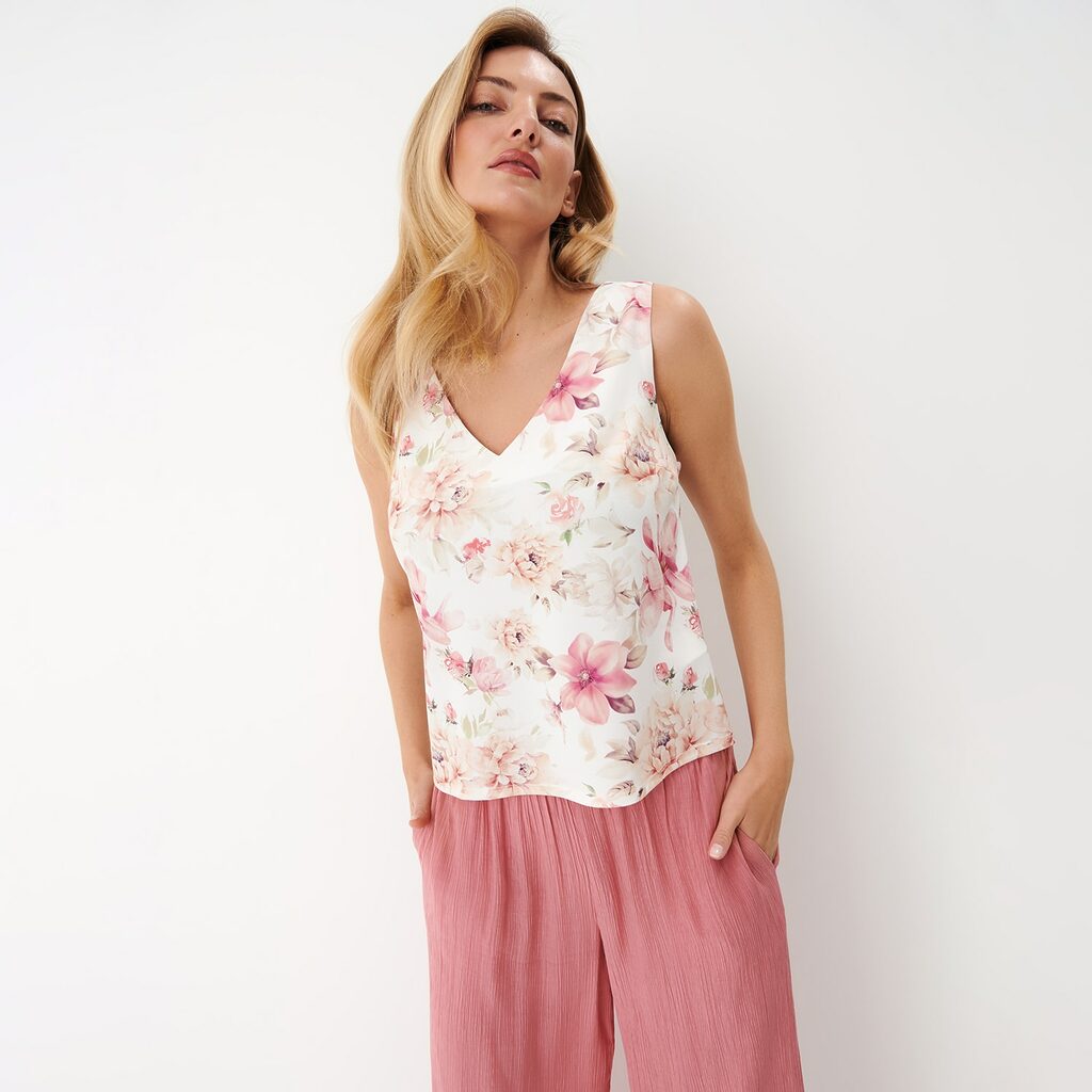 Mohito - Top cu imprimeu floral - Alb-All > t-shirts