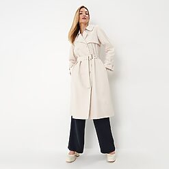 Mohito - Trench cu curea - Ivory-All > outerwear > spring jackets