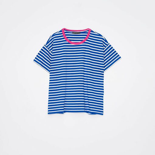 Mohito - Tricou cu dungi - Albastru-All > t-shirts