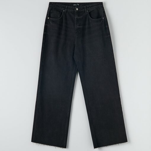 Sinsay - Blugi high waist wide leg - Negru-Collection > all > jeans