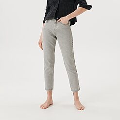 Sinsay - Blugi mom high waist fit - Gri deschis-Collection > all > jeans
