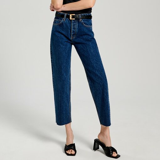 Sinsay - Blugi straight cu talie înaltă - Bleumarin-Collection > all > jeans