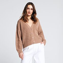 Sinsay - Cardigan din jerseu - Bej-Collection > all > sweaters