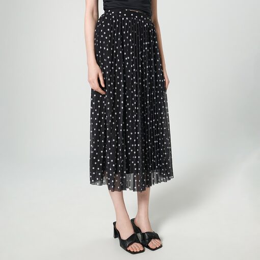 Sinsay - Fustă midi plisată - Negru-Collection > all > skirts