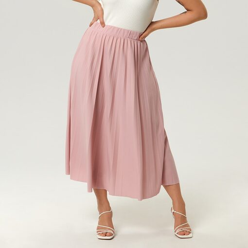 Sinsay - Fustă midi plisată - Roz-Collection > all > skirts