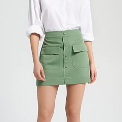 Sinsay - Fustă mini cargo - Verde-Collection > all > skirts