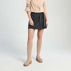 Sinsay - Fustă mini evazată - Gri-Collection > all > skirts