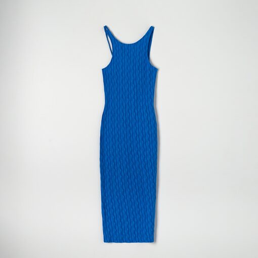 Sinsay - Rochie maxi cu model - Albastru-Collection > all > dresses