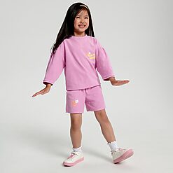 Sinsay - Set bluză și pantaloni scurți sport - Violet-Kids > kid girl > pyjamas
