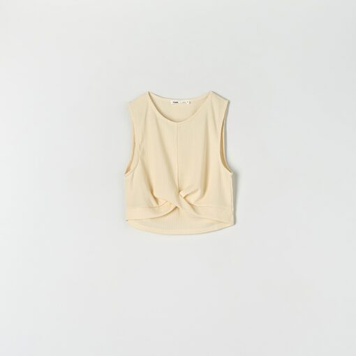 Sinsay - Top din tricot striat - Ivory-Collection > all > t-shirts