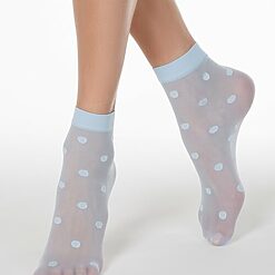 Sosete lycra albastre cu buline Conte Elegant Big Dots 20 den-SOSETE DAMA LYCRA & TALPICI