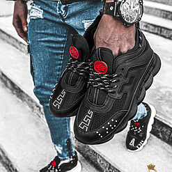 Adidasi Sport de barbati cu talpa inalta ultra light negri – AD75 2