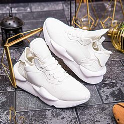 Adidasi de barbati Albi cu talpa inalta AD416 2